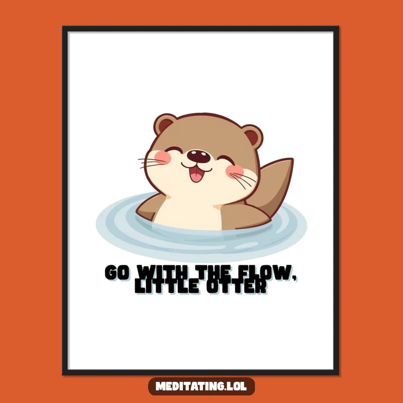 Free Printable Wall Art: Delighted Otter Floats, Funny Downloadable Decor for Coastal Vibes
