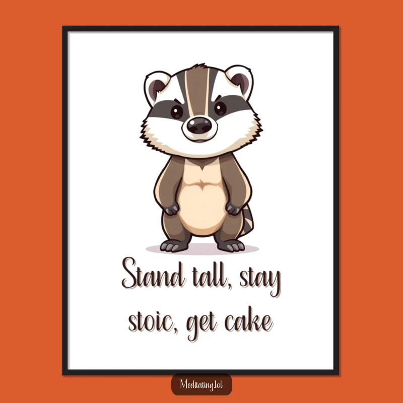 Free Printable Wall Art: Brave Badger - Funny Downloadable Art for Home