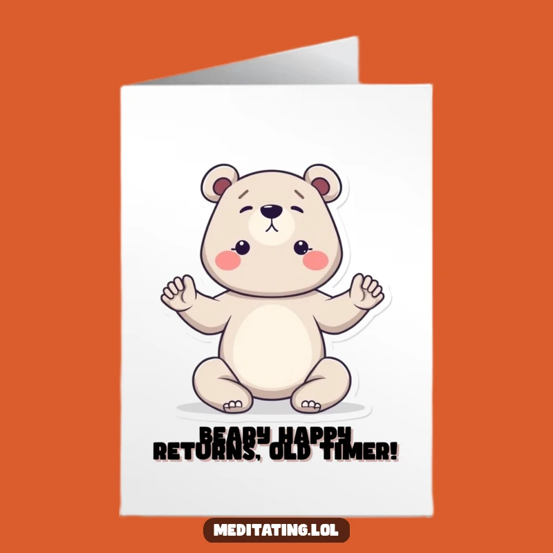 Free Printable Birthday Card: Zen Bear Yoga, Relaxing Downloadable Gift for Nature Lovers