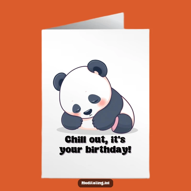 Free Printable Birthday Card: Peaceful Panda - Funny Relaxing Downloadable Gift