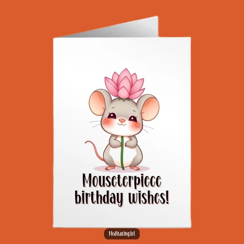 Free Printable Birthday Card: Giggling Mouse Flower Power for a Fun Downloadable Gift