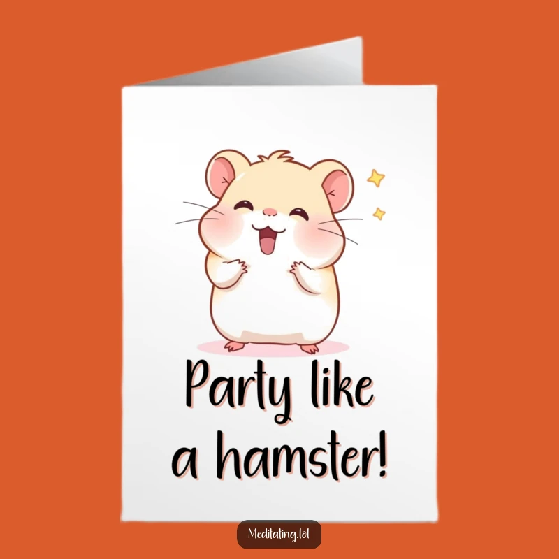 Free Printable Hamster Meditation Birthday Card - Funny Downloadable Gift for a Happy Celebration