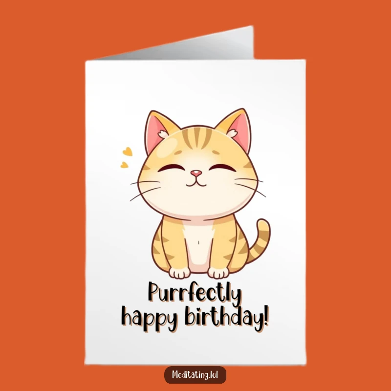 Free Printable Birthday Card: Curious Cat Hums, Funny Downloadable Gift for Cat Lovers