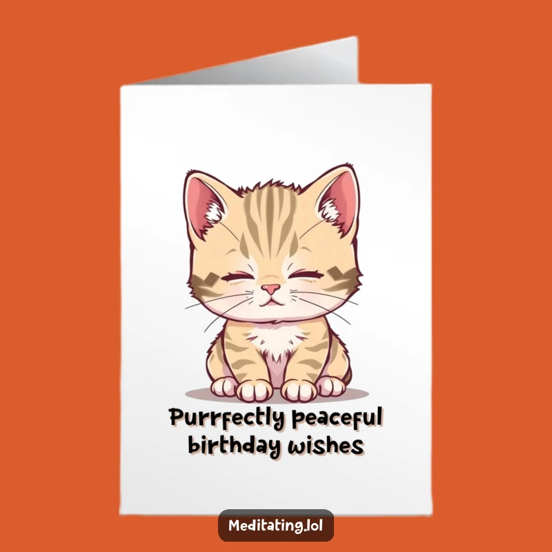 Free Printable Calm Kitten Birthday Card: Peaceful Downloadable Gift for Cat Lovers