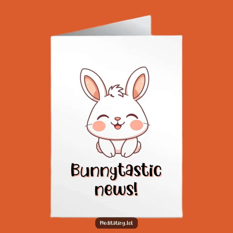 Free Printable Congrats Card: Happy Rabbit Smiles, Sweet Downloadable Gift for Achievements