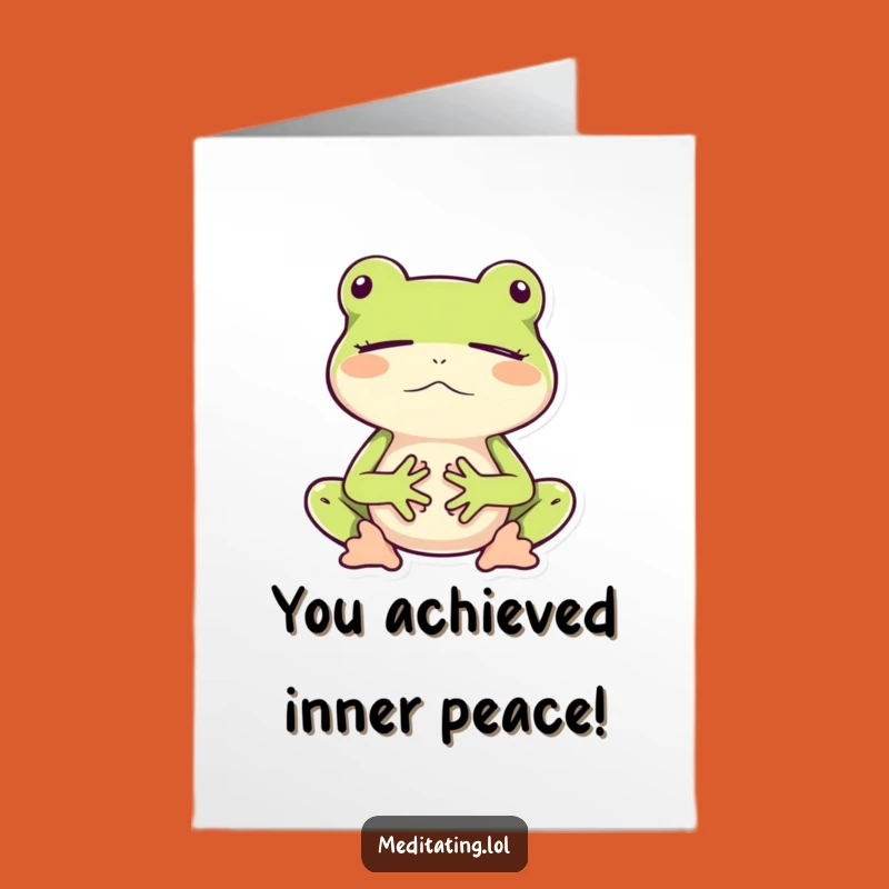 Free Printable Congrats Card: Zen Frog's Meditation for Your Achievement