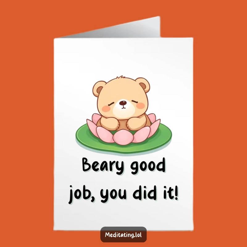 Free Printable Funny Congratulations Card: Floating Bear Cub - Serene Downloadable Gift
