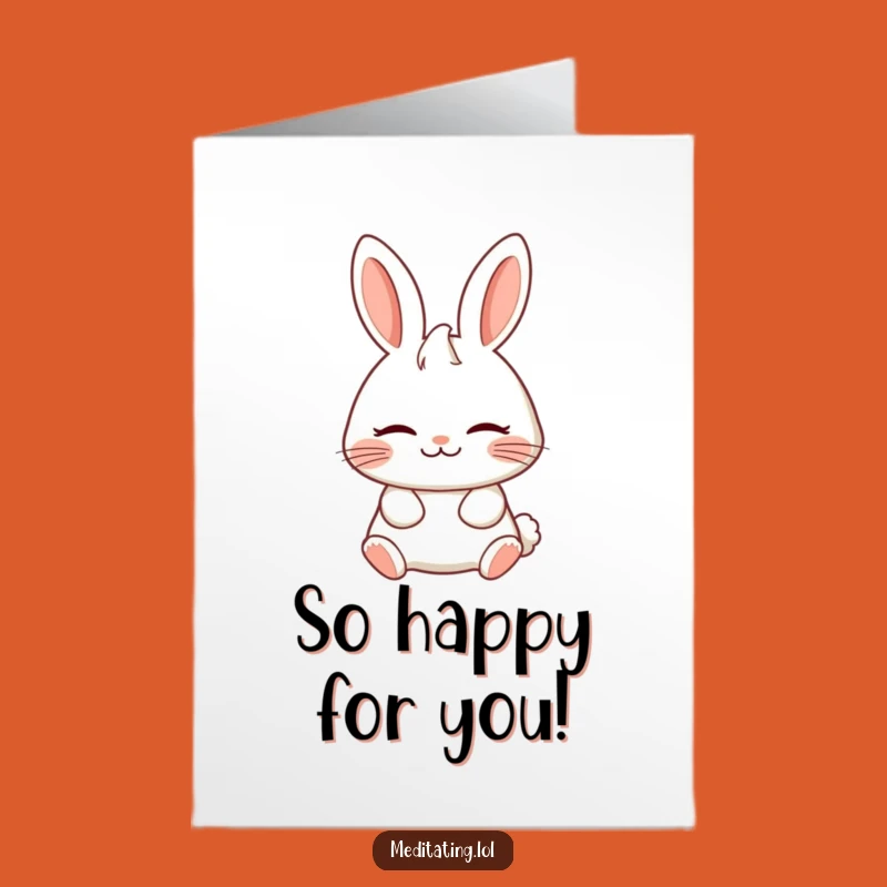 Free Printable Rabbit Congrats Card: Serene Joy for a Relaxed, Funny Downloadable Gift