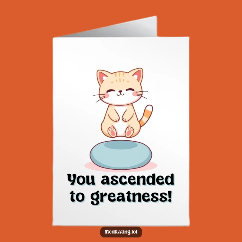 Free Printable Zen Cat Congrats Card - Funny Cat Downloadable Gift for Serene Success