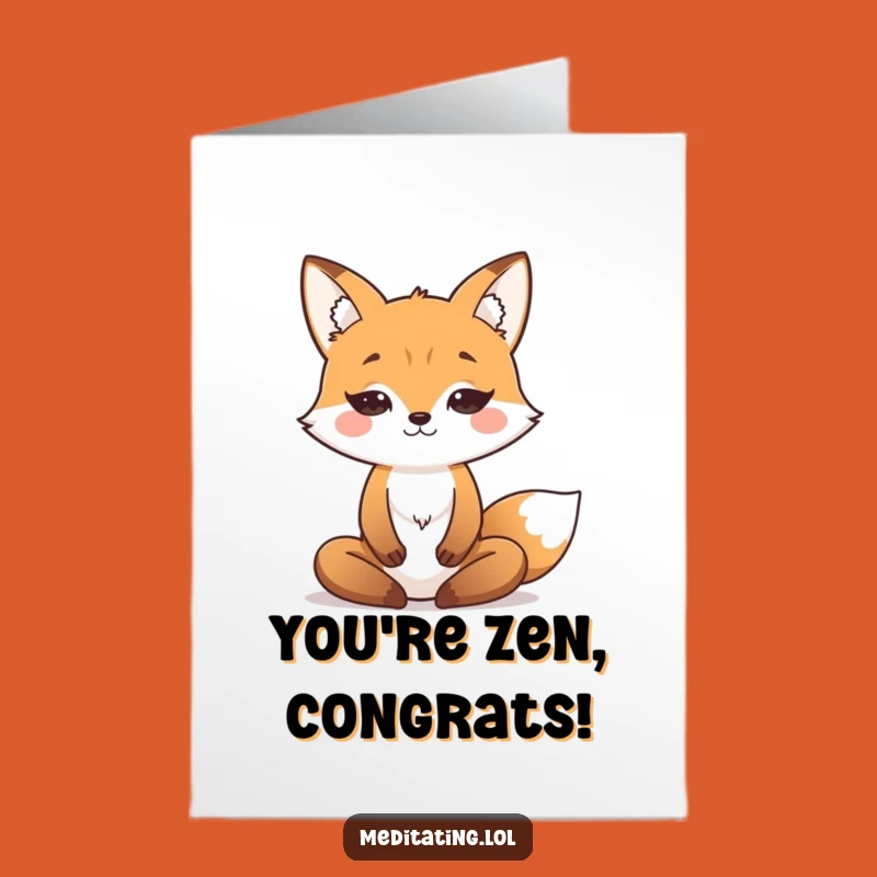 Free Printable Congratulations Card: Calm Fox for Celebrating Inner Peace