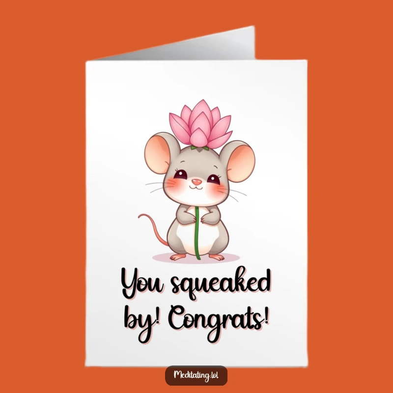 Free Printable Congrats Card: Mouse Flower Achievement for a Joyful Downloadable Gift