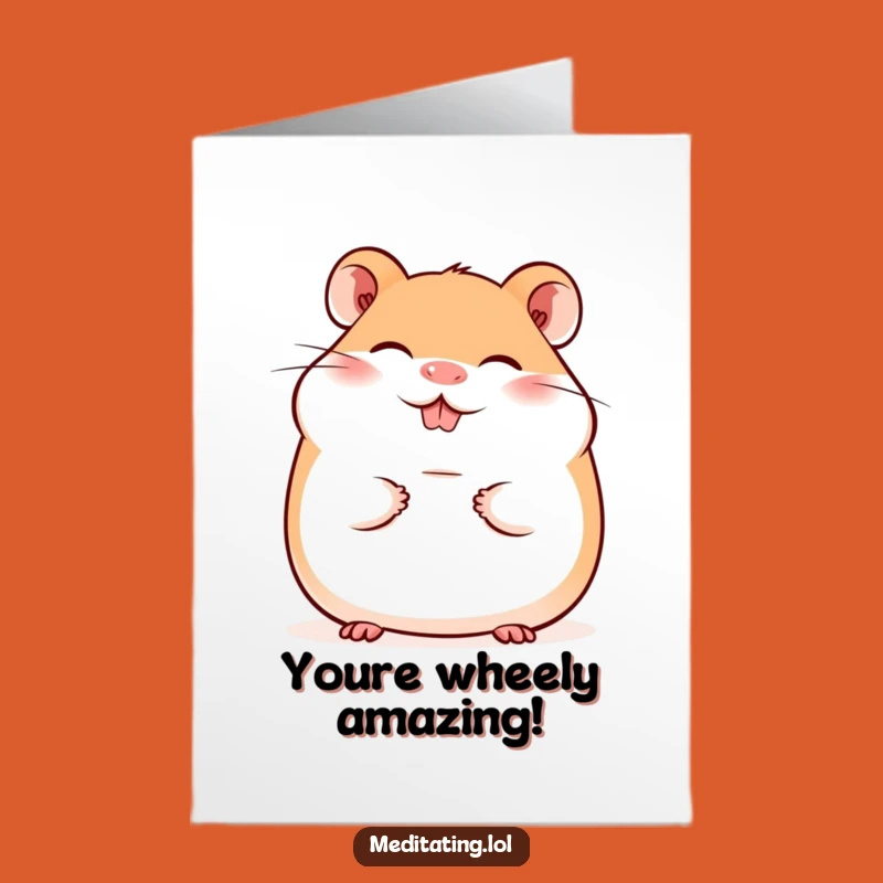 Free Printable Hamster Congratulations Card - Giggling Peaceful Smile Downloadable