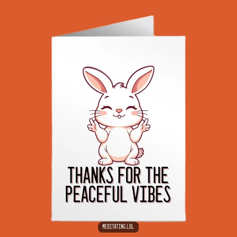 Free Printable Bunny Thank You Card: Peaceful Mudra Downloadable Greeting