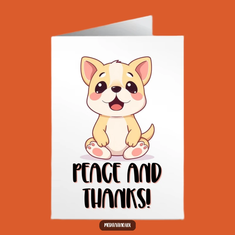 Free Printable Thank You Card: Dog Meditation Fail, Calm Funny DIY Downloadable Greeting