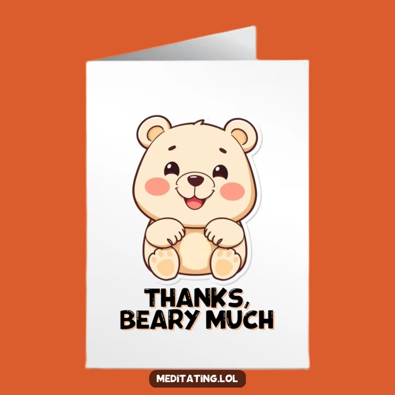 Free Printable Thank You Card: Friendly Bear for Heartfelt Thanks