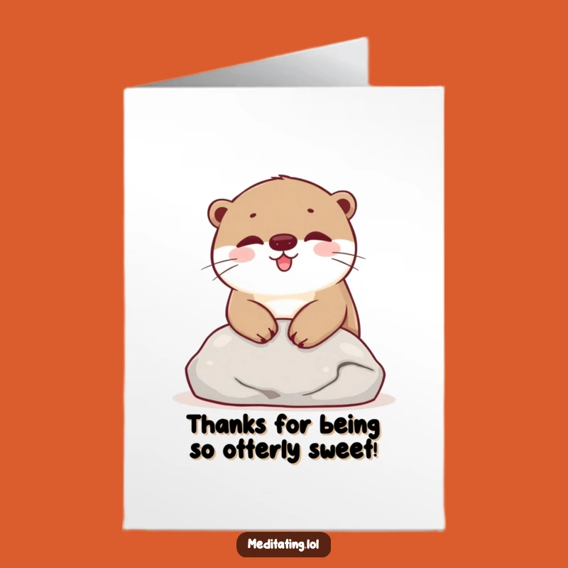 Free Printable Thank You Card: Otter's Stone Serenity for a Grateful Downloadable Gift