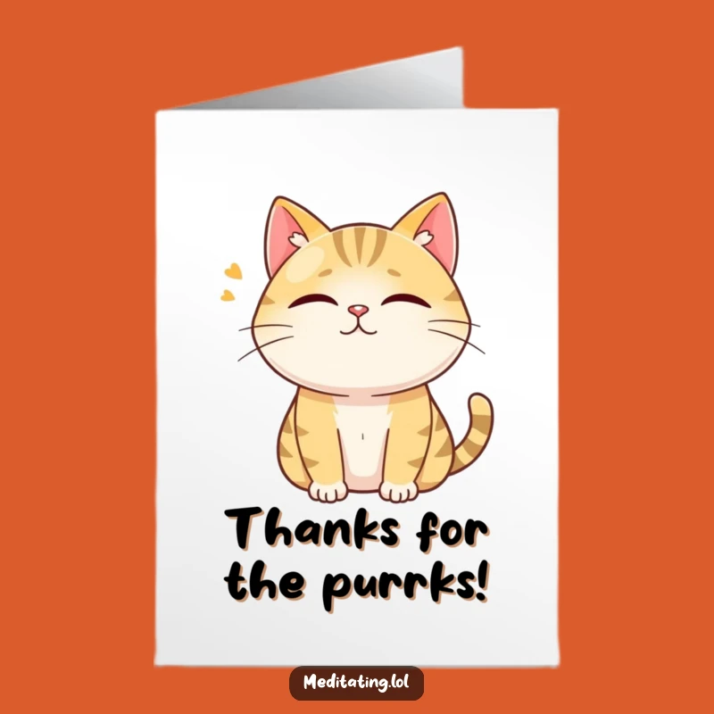 Free Printable Thank You Card: Curious Cat Hums, Cozy Downloadable Gift for Gratitude