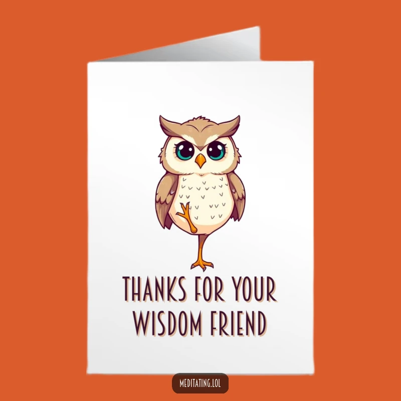 Free Printable Owl Balance Thank You Card - Poised Downloadable Gift!