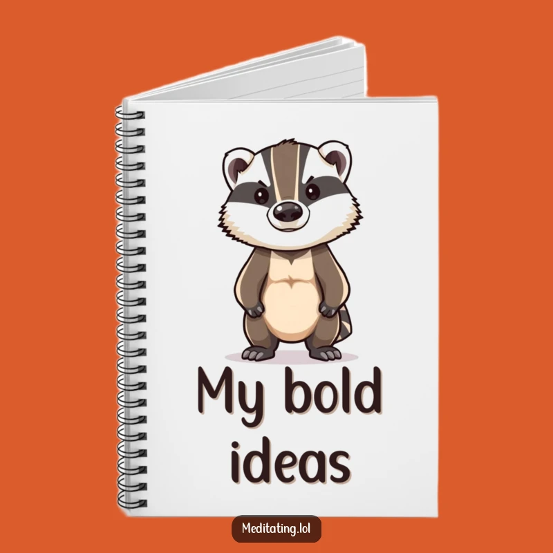 Funny Badger Journal: Stoic Posture Notebook, Brave Thoughts Gift