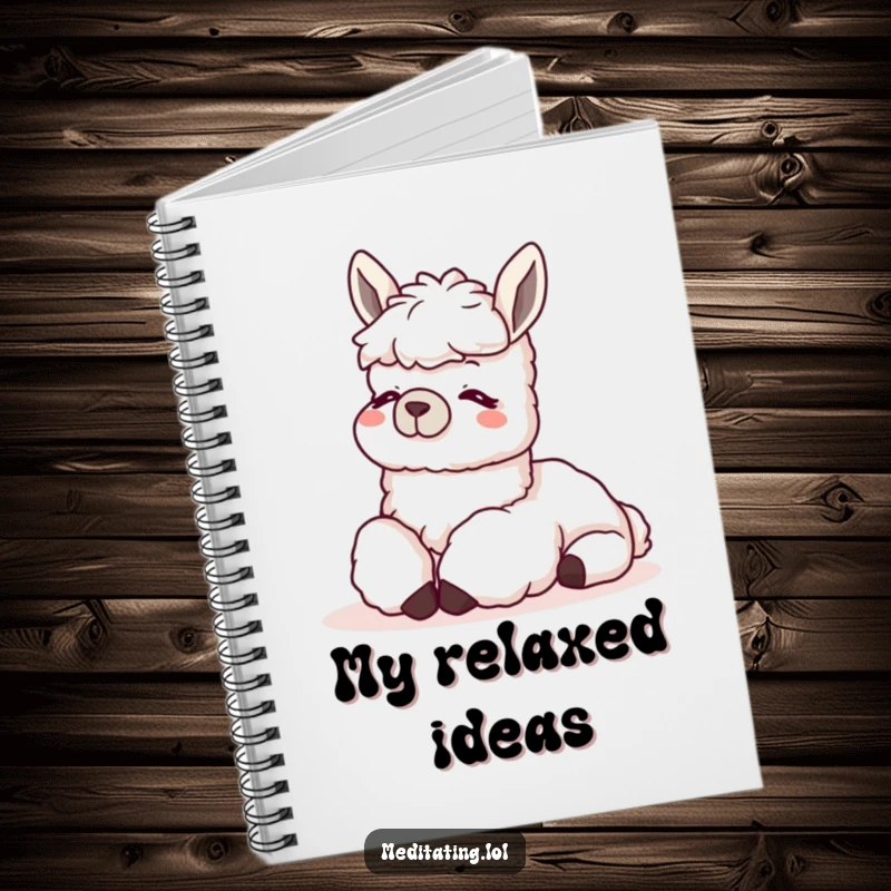 Funny Llama Relax Notebook: A lined journal with a content llama resting its head on its knees, inspiring calm thoughts and notes.