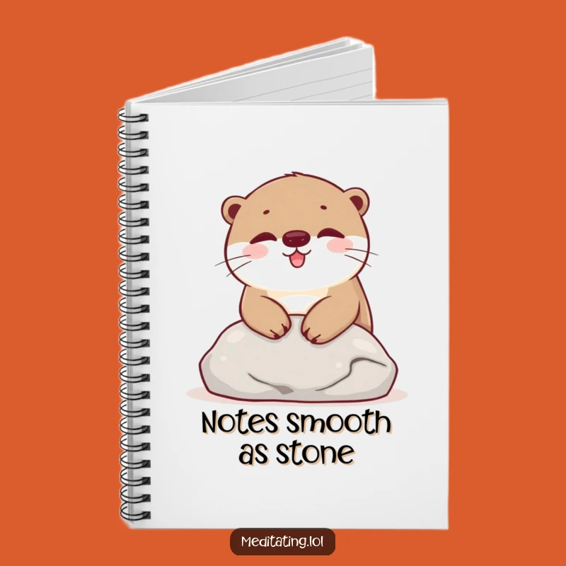 Funny Otter Stone Notebook: Journal Happy Thoughts Gift