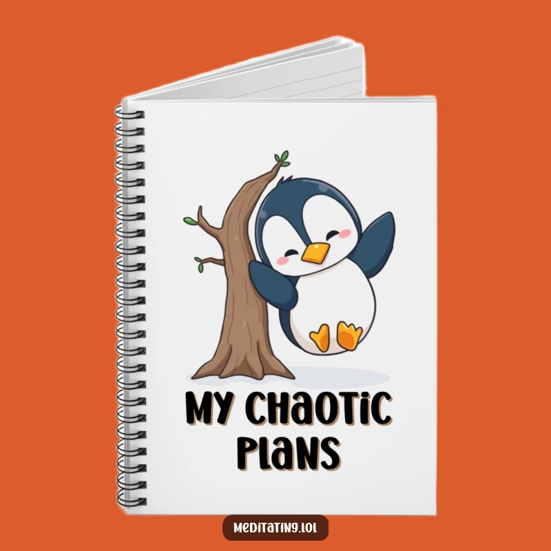 Funny Penguin Yoga Notebook: Lined Wobbly Pose Journal, Ideal Funny Gift