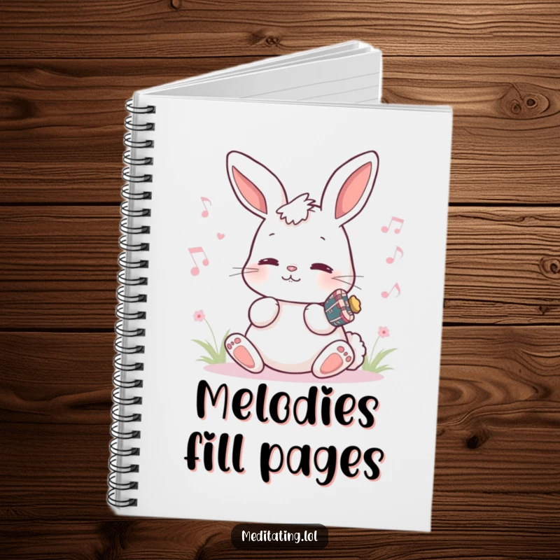 Funny Bunny Notebook: Playful bunny humming a peaceful melody, perfect for writing songs and humorous notes.