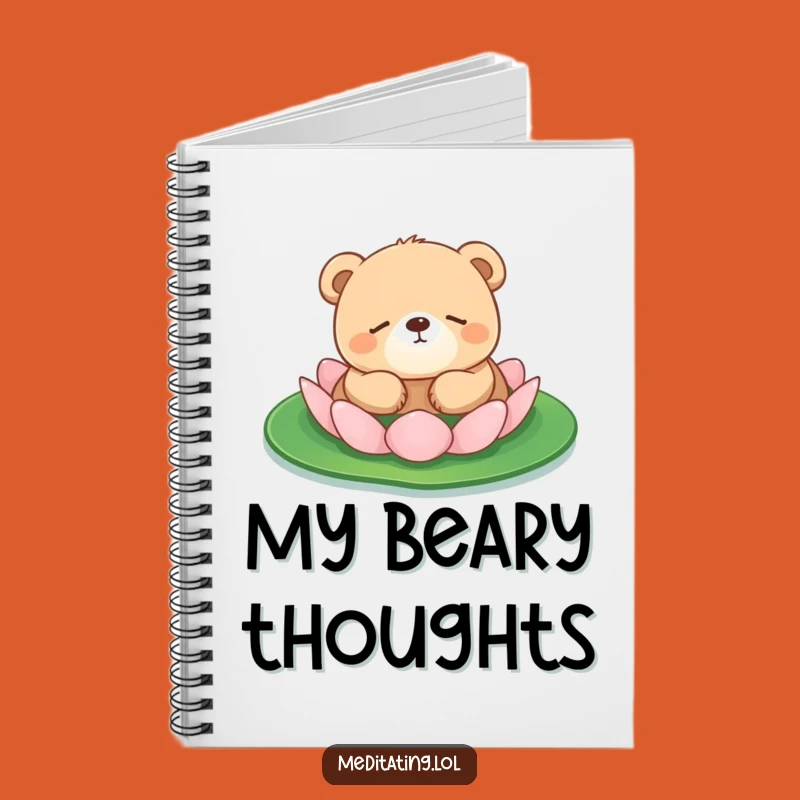 Funny Bear Cub Lily Pad Notebook: Peaceful Journal for Calm Ideas