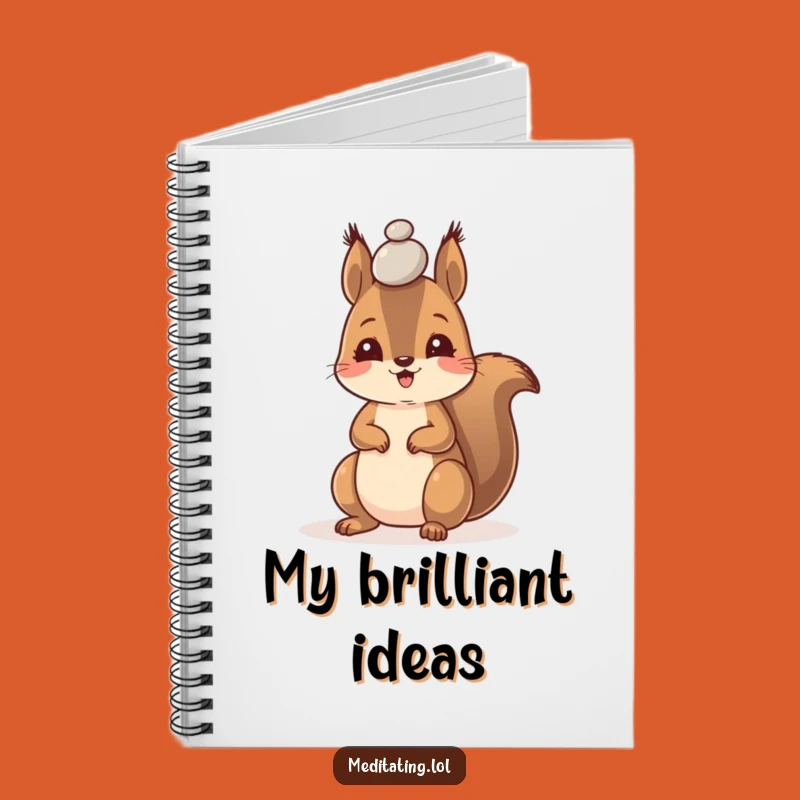 Funny Squirrel Notebook, Pebble Balance Journal for Focused Thoughts and Ideas