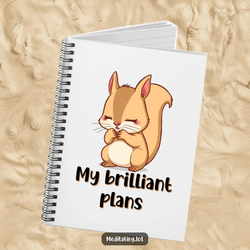 Funny Squirrel Notebook: Determined squirrel intensely focusing on its breath, perfect for jotting down thoughts with focus and humor.