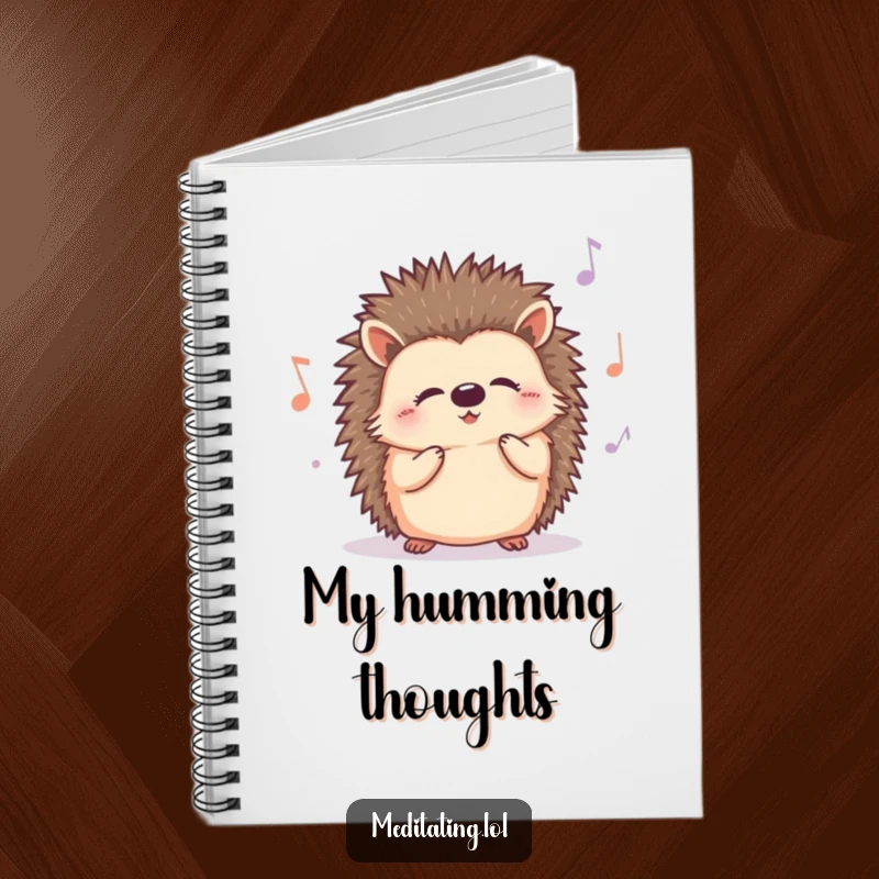 Funny Hedgehog Hum Notebook: A lined journal with a cute, curious hedgehog humming a contented tune, inspiring notes and thoughts.