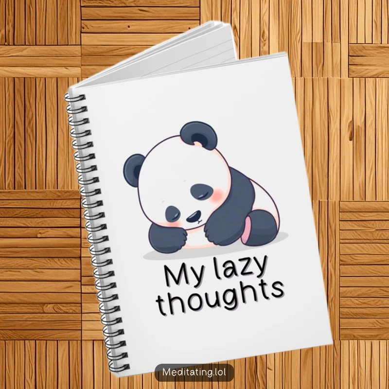 Funny Panda Notebook: Peaceful panda resting its head in its paws, perfect for jotting down thoughts with relaxation and humor.
