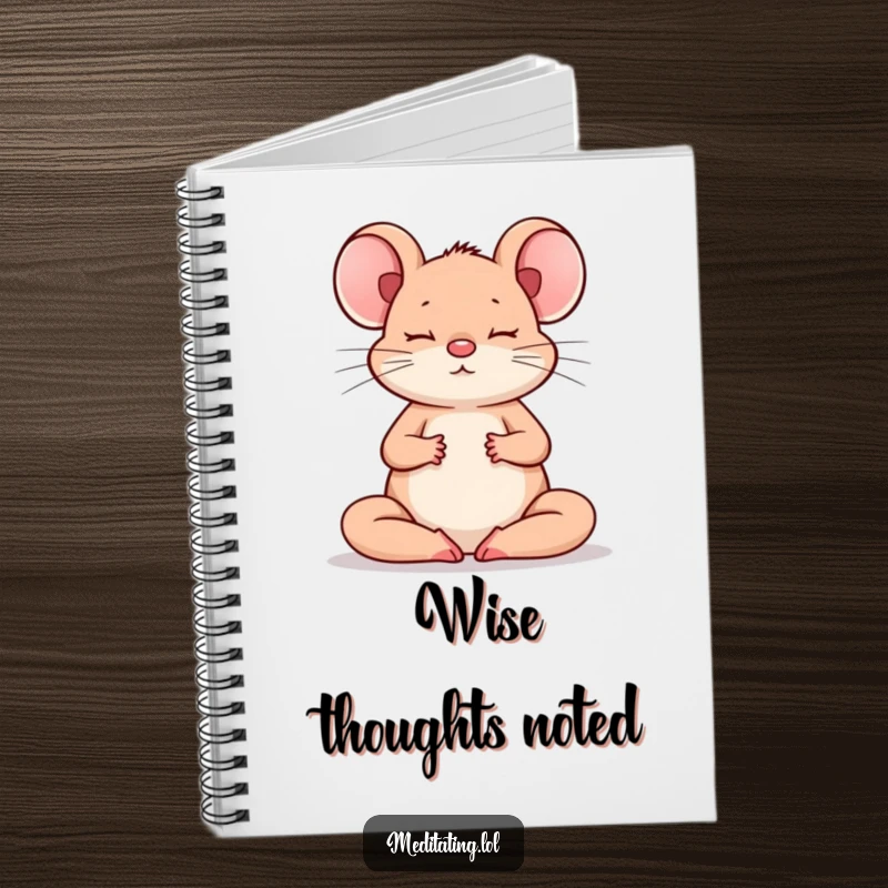 Funny Mouse Notebook: A whimsical notebook with a meditating mouse, ideal for jotting down peaceful and funny thoughts.