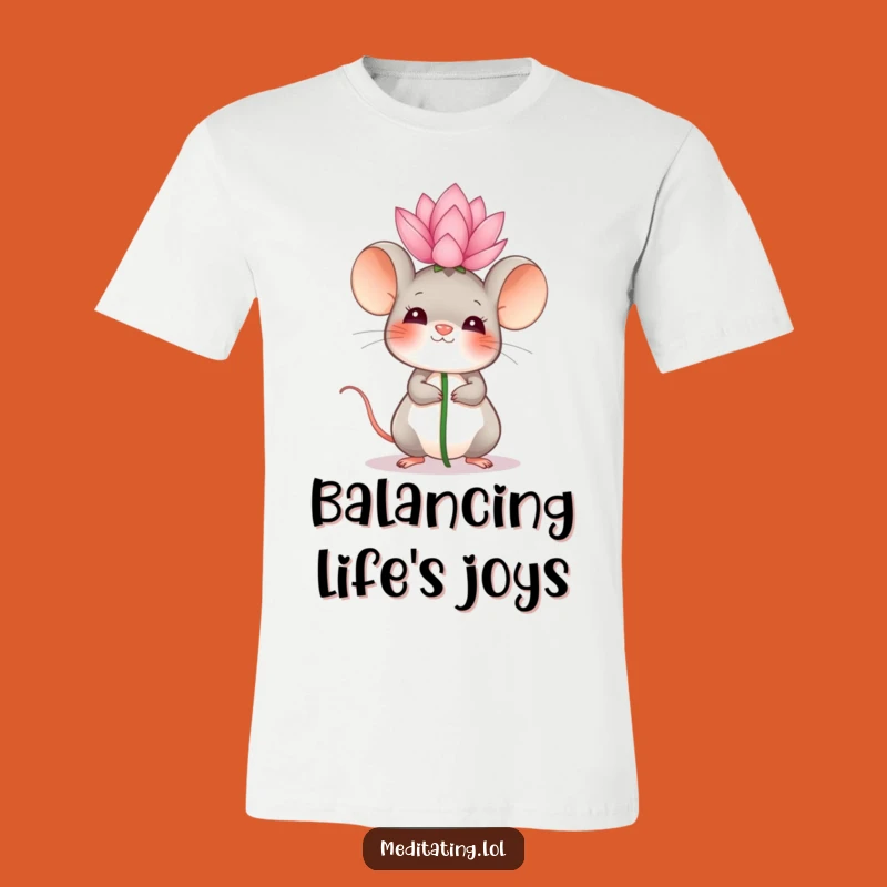 Funny Mouse Lotus T-Shirt: Giggling Zen Tee, Gift