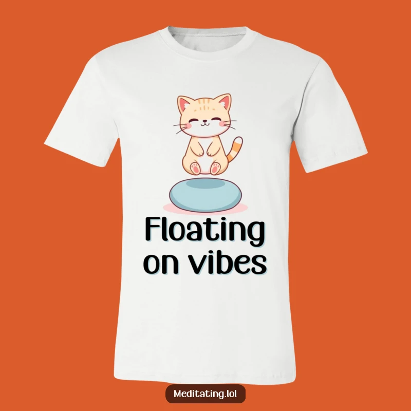 Funny Levitating Cat T-Shirt: Zen Kitty Tee, Hilarious Gift for Mystics