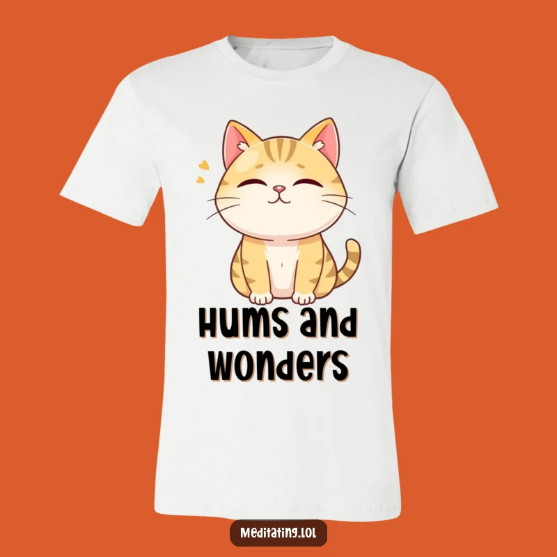 Funny Cat Hum T-Shirt: Curious Vibes Tee, Perfect Chill Gift