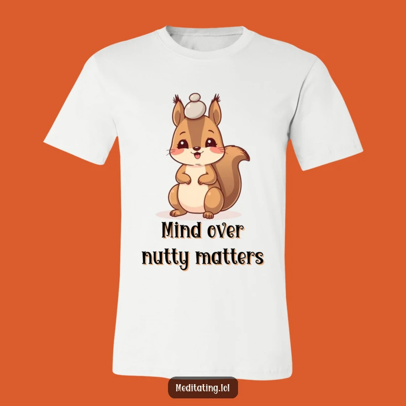 Funny Happy Squirrel T-Shirt, Hilarious Pebble Balancing Act Tee for Fun