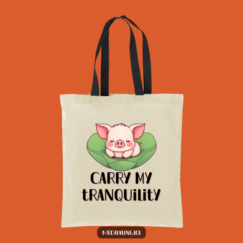 Funny Piglet Lotus Leaf Tote Bag: Whimsical Swine Carryall for Funny Gifts