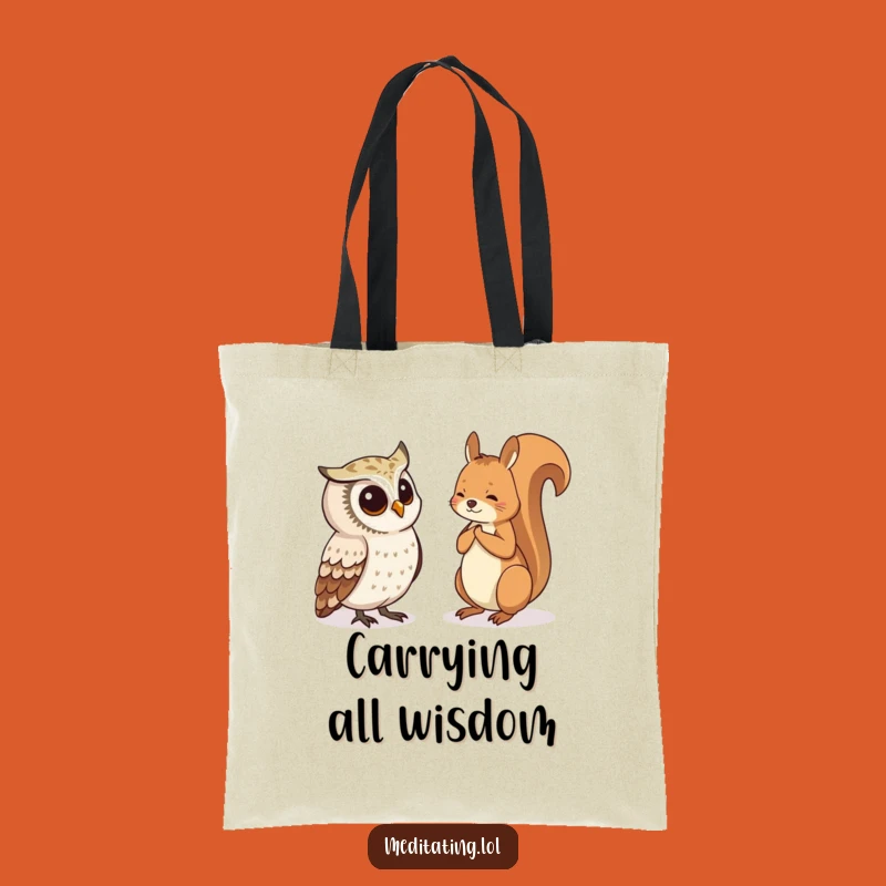 Funny Owl Squirrel Tote Bag: Curious Nature Lover's Gift