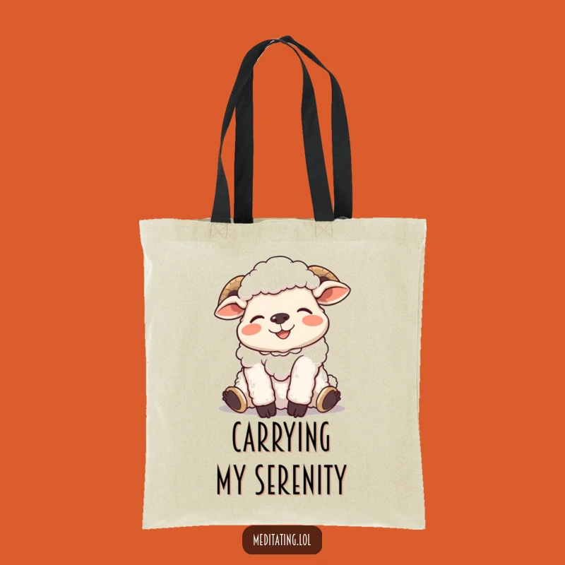 Funny Giggling Sheep Tote Bag, Stylish Relaxed Pose Carryall for Everyday Humor