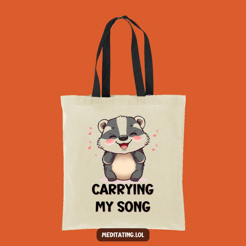 Funny Badger Hum Tote Bag: Grinning & Practical Creature Gift