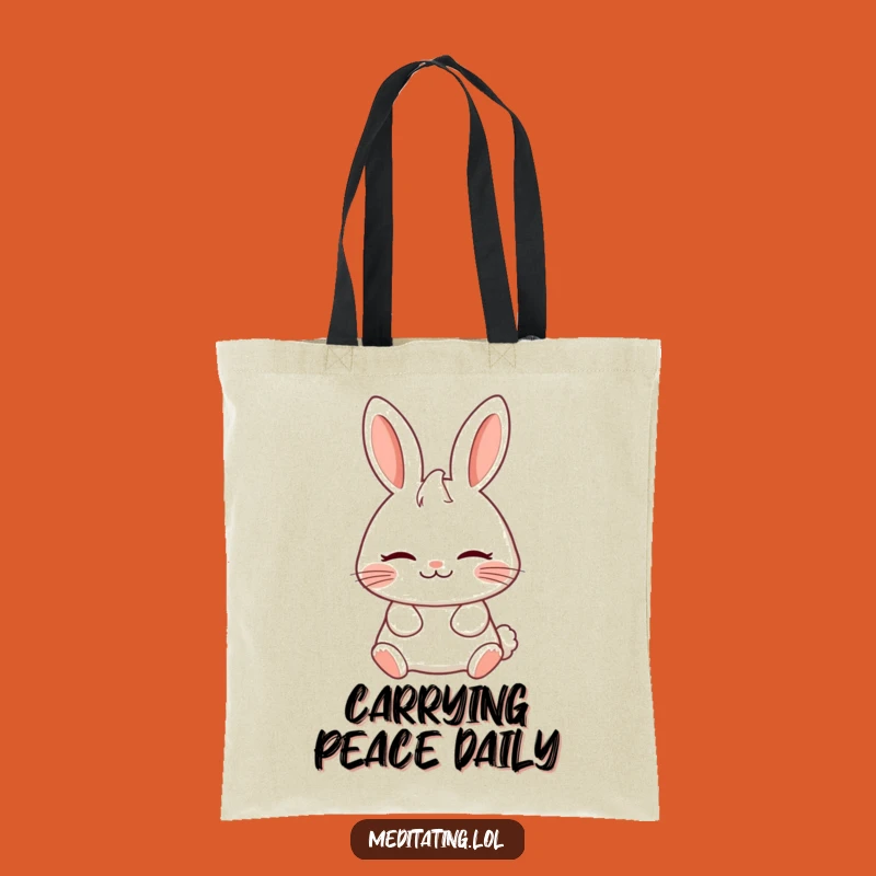 Funny Serene Rabbit Tote Bag: Carry Calmness and Fun Everywhere