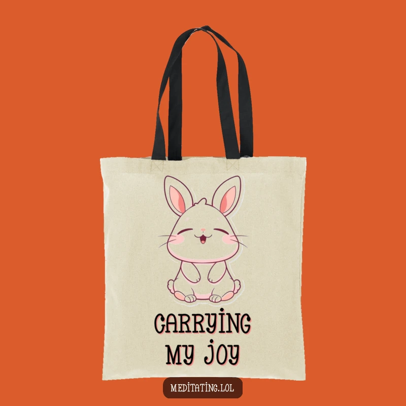 Funny Blissful Rabbit Tote Bag: Durable Cheerful Bunny Bag, Perfect Funny Gift