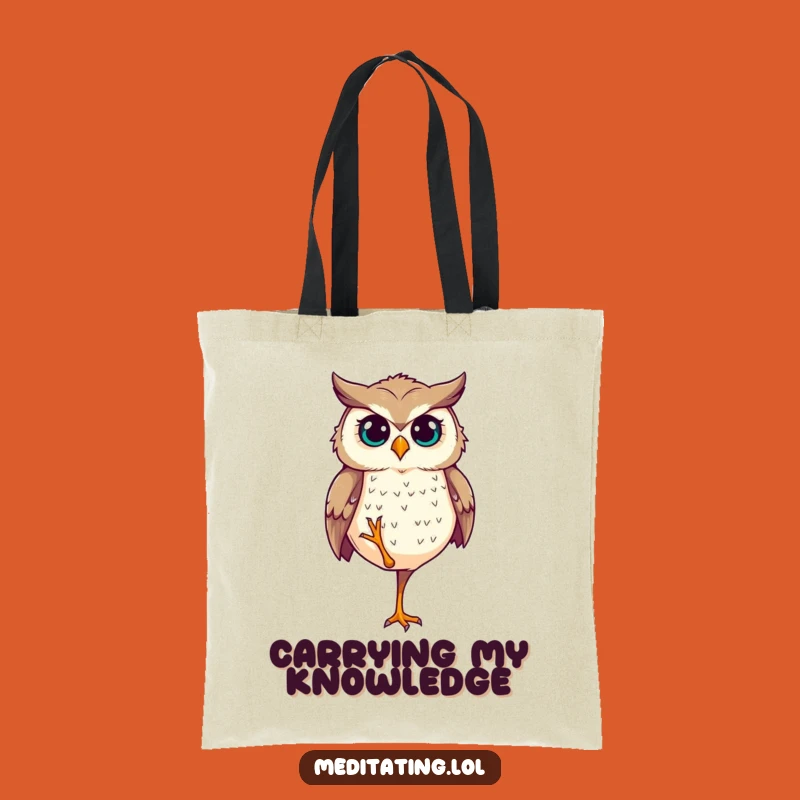 Funny Determined Owl Balance Tote Bag - Carry Your Poise
