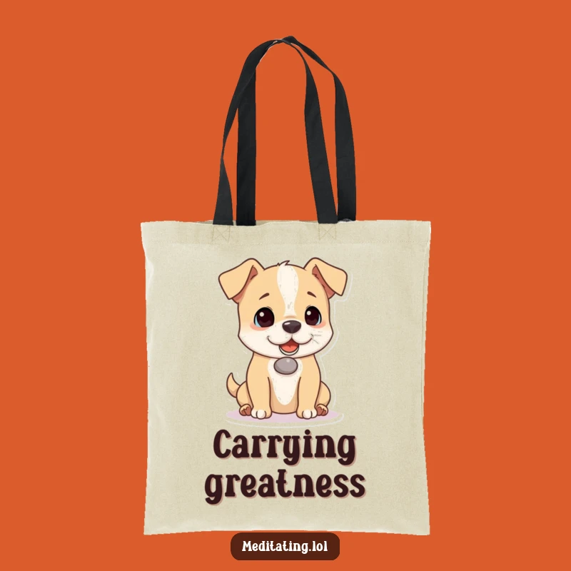Funny Dog Pebble Balance Tote Bag: Sturdy Playful Pup Bag, Perfect Funny Gift