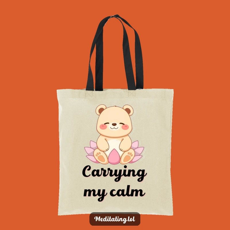 Funny Giggling Bear Yoga Tote Bag, Peaceful & Practical Gift
