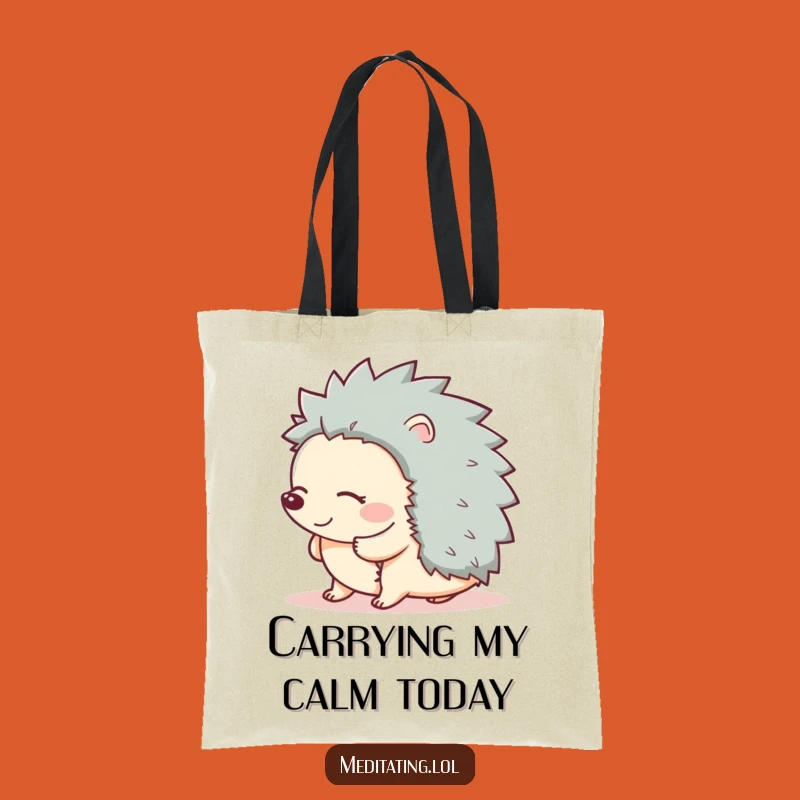 Funny Giggling Hedgehog Tote Bag: Carry Your Essentials with Style and Smiles