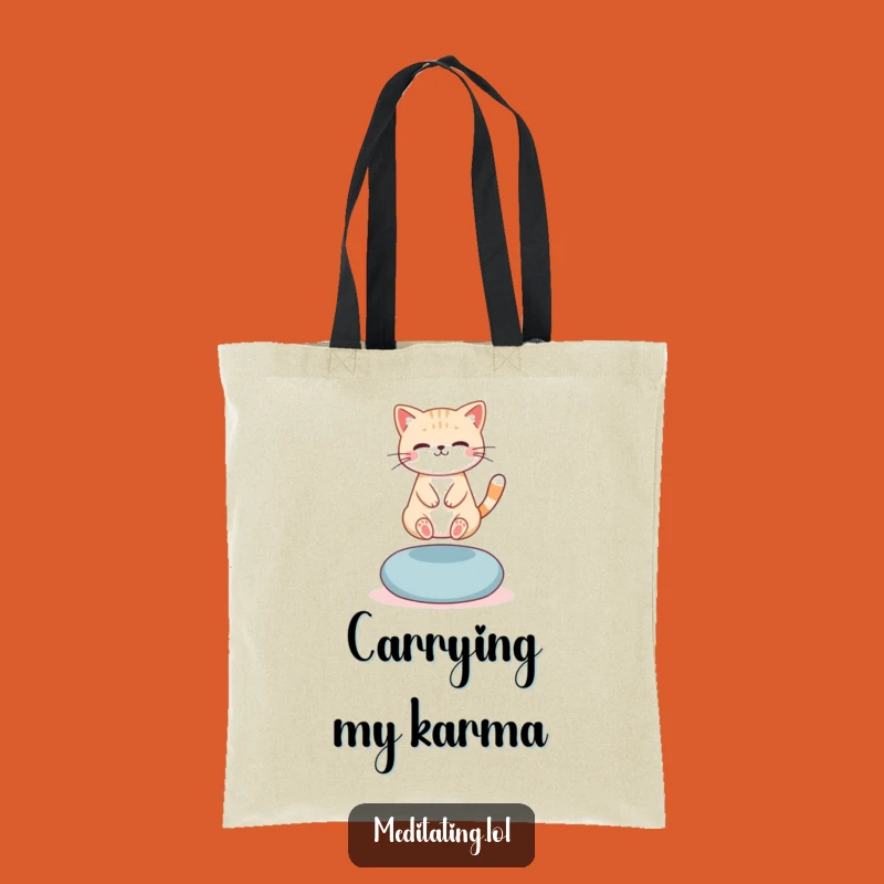 Funny Levitating Cat Tote Bag: Mystical Carry-All, Hilarious Gift