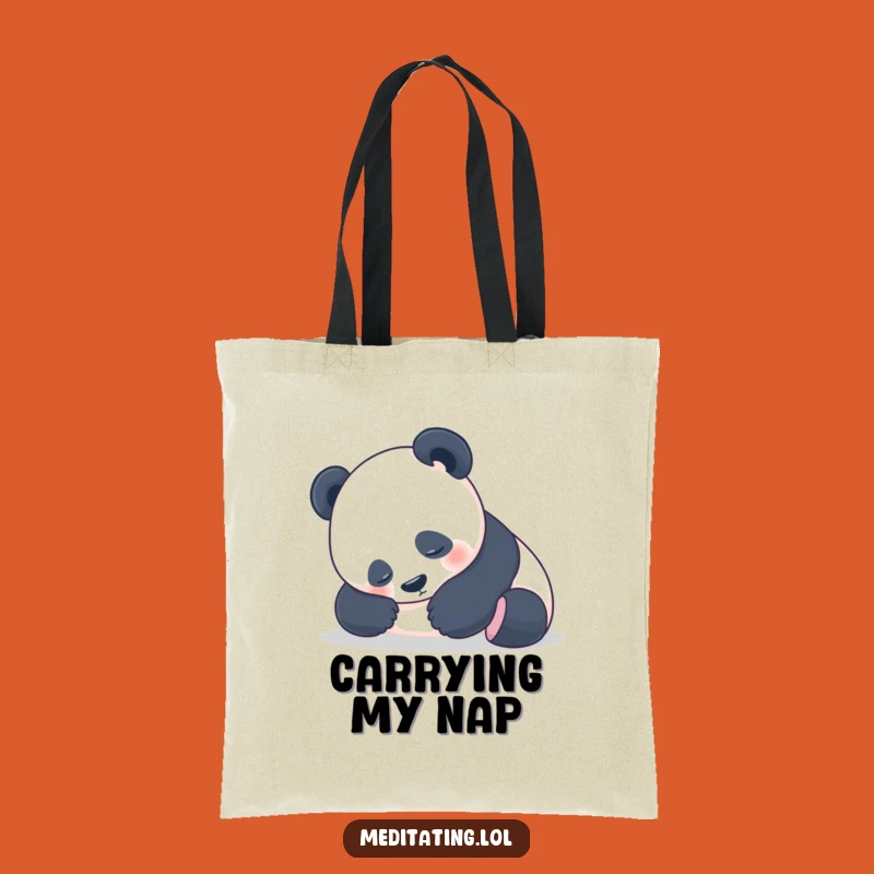 Funny Panda Tote Bag: Peaceful Pose Design, Relaxation Gift