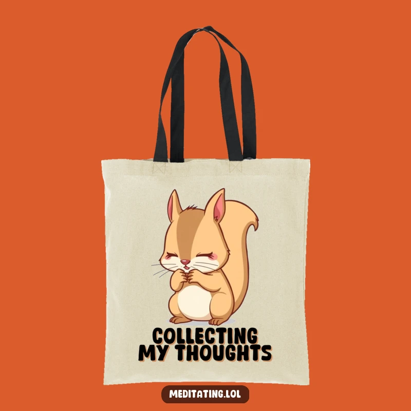 Funny Squirrel Focus Tote Bag: Breath Design, Gift for the Determined
